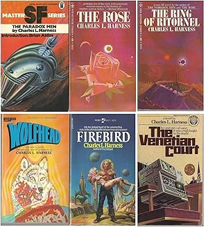 Seller image for "CHARLES L. HARNESS" BOOKS 6-VOLUMES: The Paradox Men (aka Flight Into Yesterday) / The Rose / The Ring of Ritornel / Wolfhead / Firebird / The Venetian Court for sale by John McCormick