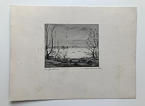 Imagen del vendedor de Am Gnadensee, Original-Radierung, a la venta por Antiquariat Im Baldreit