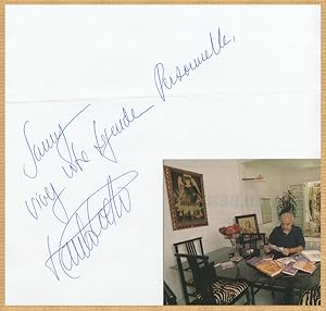 Bild des Verkufers fr Paulo Coelho - Rare authentic signed sheet + Photo zum Verkauf von PhP Autographs