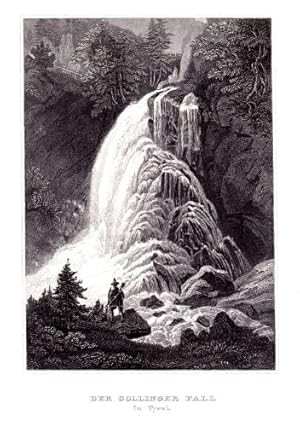 Seller image for Der Gollinger Fall in Tyrol. Stahlstich aus Meyers Universum. for sale by Antiquariat Heinz Tessin