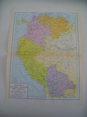 Seller image for LAMINA 22477: Mapa de Venezuela, Peru, Colombia, Ecuador y Bolivia for sale by EL BOLETIN