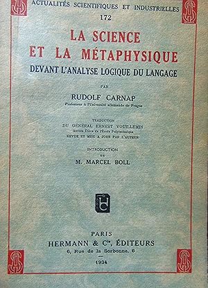 Bild des Verkufers fr La science et la mtaphysique devan l analyse logique du langage zum Verkauf von L'angolo del vecchietto