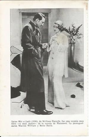 Bild des Verkufers fr LAMINA 25053: Warren William y Bette Davis en Satan Met a Lady zum Verkauf von EL BOLETIN