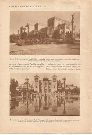 Imagen del vendedor de LAMINA 25085: Pabellon y fuente de la Plaza de America en Sevilla a la venta por EL BOLETIN