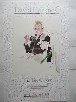 Seller image for David Hockney Travels with Pen, Pencil and Ink; Drawings and Prints 1961-1979 (w/ Celia 1972) Tate Gallery 1980 Poster for sale by ANARTIST