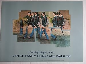 Seller image for David Hockney (w/Gregory Walking) Venice Family Clinic Art Walk 1983 Poster for sale by ANARTIST