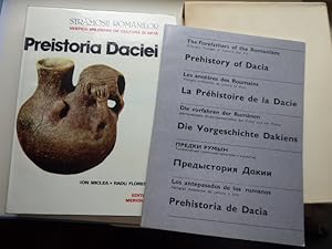 Imagen del vendedor de Stramosii Romnilor - Vestigii milenare de cultura si arta - PREISTORIA DACIEI. Text und Bildunterschriften in 5 Sprachen (Englisch, Franzsisch, Deutsch, Russisch, Spanisch) liegen in getrennter Broschre bei (84 Seiten). Deutscher Text: Die Vorfahren der Rumnen. Jahtausendealte Hinterlassenschaften der Kunst und der Kultur. Die Vorgeschichte Dakiens. a la venta por Antiquariat Heinzelmnnchen