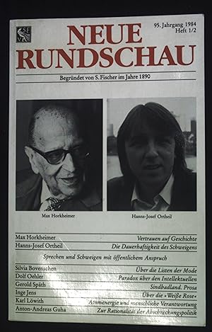 Immagine del venditore per Vertrauen auf Geschichte :in - Neue Rundschau, 95. Jahrgang 1984, Heft 1/2. Fischer ; 9016 venduto da books4less (Versandantiquariat Petra Gros GmbH & Co. KG)