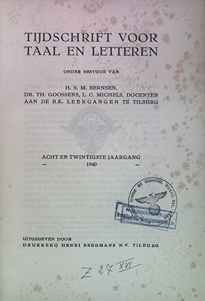 Image du vendeur pour Tijdschrift voor Taal en Letteren, Acht en Twintigste Jaargang 1940. mis en vente par books4less (Versandantiquariat Petra Gros GmbH & Co. KG)