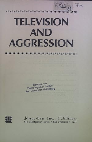 Seller image for Television and Aggression; for sale by books4less (Versandantiquariat Petra Gros GmbH & Co. KG)