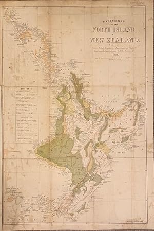 Sketch map of the North Island of New Zealand shewing native tribal boundaries, topographical fea...