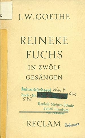 Image du vendeur pour Reineke Fuchs in zwlf Gesngen. Universal-Bibliothek Nr. 61/61 a. mis en vente par Online-Buchversand  Die Eule