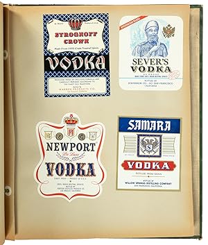 Collection of approx 175 Vodka labels from California