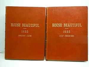 2 Volumes House Beautiful combined with Home & Field 1935 Leather