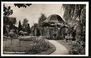 Bild des Verkufers fr Ansichtskarte Zweibrcken, Rosengarten und kleines Haus zum Verkauf von Bartko-Reher