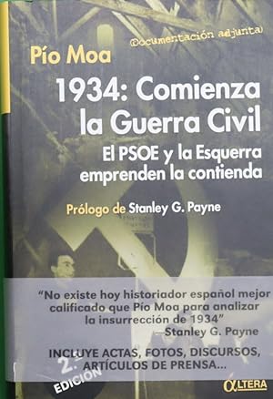 Imagen del vendedor de 1934: comienza la Guerra Civil el PSOE y la Esquerra emprenden la contienda a la venta por Librera Alonso Quijano