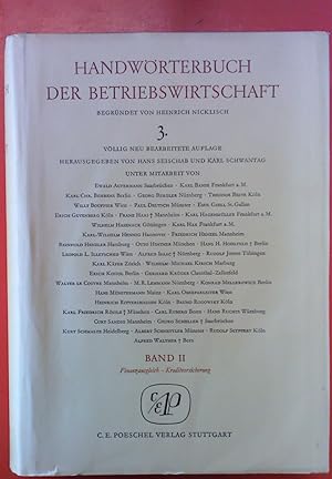 Image du vendeur pour Handwrterbuch der Betriebswirtschaft - Band II: Finanzausgleich - Kreditversicherung (3. Auflage) mis en vente par biblion2