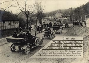 Ansichtskarte / Postkarte Start zur Winterprüfungsfahrt des ADAC im Oberharz
