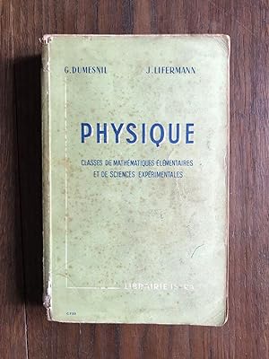 Seller image for Physique classes de mathmatiques lmentaires et de sciences exprimentales for sale by Dmons et Merveilles