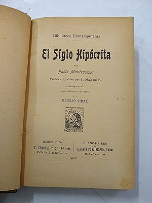 Image du vendeur pour El siglo hipocrita mis en vente par Libros nicos