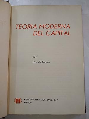 Immagine del venditore per Teoria moderna del capital venduto da Libros nicos