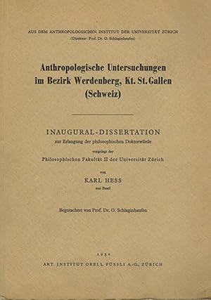 Anthropologische Untersuchungen im Bezirk Werdenberg, Kt.St.Gallen