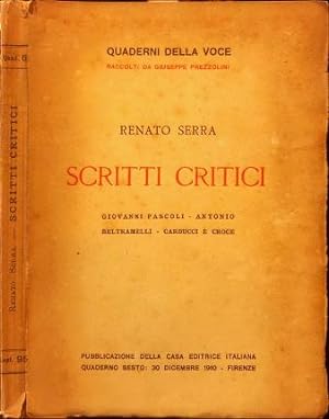 Imagen del vendedor de Scritti critici. a la venta por Libreria La Fenice di Pietro Freggio