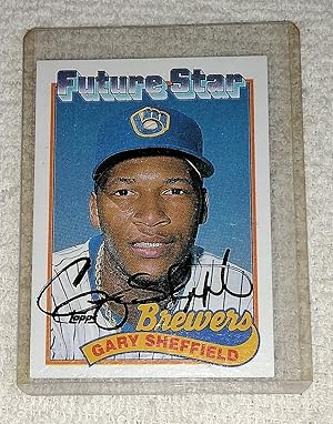 Future Star Milwaukee Brewers Gary Sheffield Baseball Card Signed