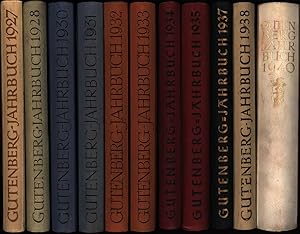 Gutenberg-Jahrbuch 1927, 1928, 1930-1935, 1937, 1938, 1940. 11 Bände. Festschrift zur Fünfhundert...