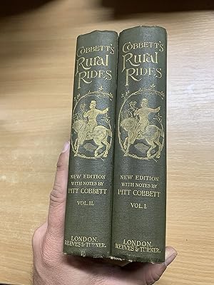 1893 WILLIAM COBBETT "RURAL RIDES" VOLUMES 1 & 2 ANTIQUE BOOKS