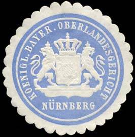 Seller image for Siegelmarke Koeniglich Bayerisches Oberlandesgericht Nürnberg for sale by Veikkos