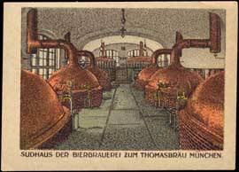 Seller image for Reklamemarke Sudhaus der Bierbrauerei zum Thomasbräu for sale by Veikkos