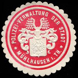 Seller image for Siegelmarke Polizei - Verwaltung der Stadt - Mühlhausen in Thüringen for sale by Veikkos