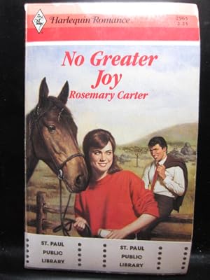 Imagen del vendedor de NO GREATER JOY (Harlequin Romance #2965) a la venta por The Book Abyss