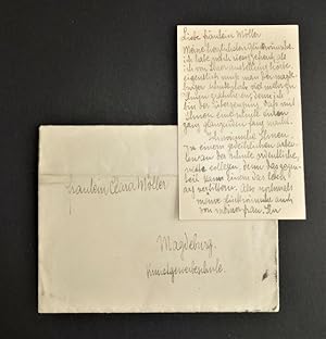 Seller image for Handschriftlicher Glckwunsch an Clara Mller. for sale by Querschnitt Antiquariat