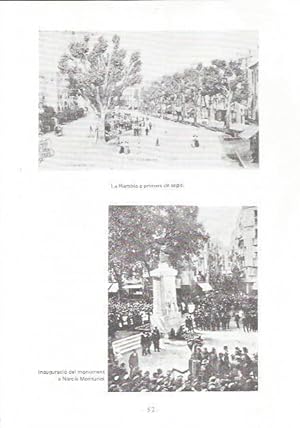 Bild des Verkufers fr LAMINA 27083: La Rambla a principios del siglo XX e inauguracion al monumento a Narcis Monturiol zum Verkauf von EL BOLETIN
