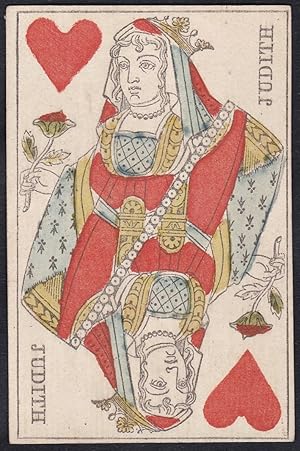 (Herz-Dame) - Queen of hearts / reine de coeur / playing card carte a jouer Spielkarte cards cartes