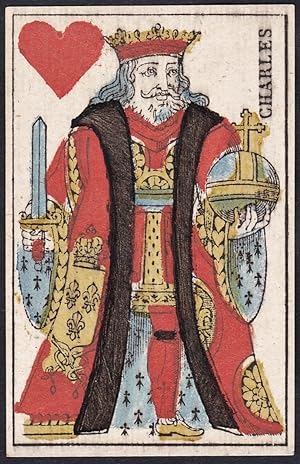 (Herz-König) - King of hearts / Roi de coeur / playing card carte a jouer Spielkarte cards cartes