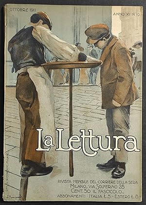 Rivista La Lettura n.10 - 1911 - Copertina Illustrata - Corriere della Sera