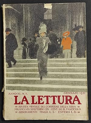 Rivista La Lettura n.1 - 1911 - Copertina Illustrata - Corriere della Sera