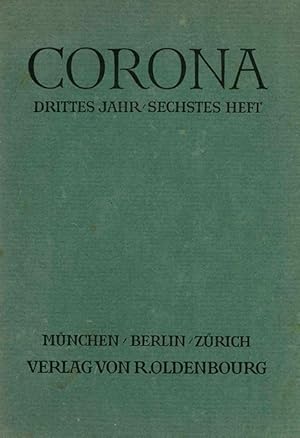 Bild des Verkufers fr Emil Strau. S. 755 - 784 in: Corona. Zweimonatsschrift. III. Jahrgang. zum Verkauf von ANTIQUARIAT MATTHIAS LOIDL