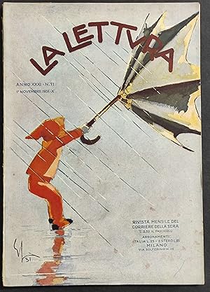 Rivista La Lettura n.11 - 1931 - Copertina Illustrata - Corriere della Sera