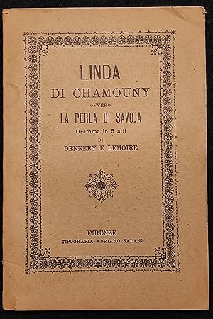 Linda di Chamouny - La Perla di Savoja - Dennery e Lemoire - Salani - 1936