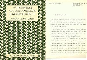 (Frau von Bernard von Brentano), Maschinenschriftl. Brief mit Unterschrift + Auktionskatalog.