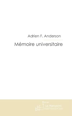 Seller image for Mmoire universitaire for sale by Dmons et Merveilles