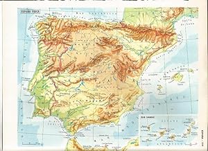 LAMINA MONITOR 0975: Mapa fisico de España