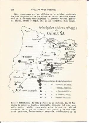 Imagen del vendedor de LAMINA V01178: Mapa principales nucleos urbanos de Cataluña a la venta por EL BOLETIN