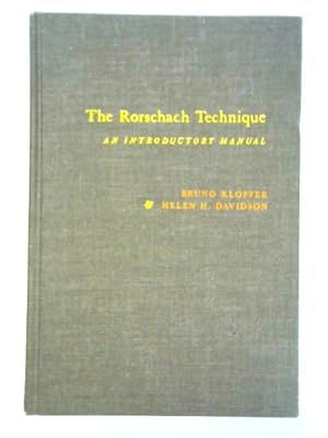 Immagine del venditore per The Rorschach Technique - An Introductory Manual venduto da World of Rare Books