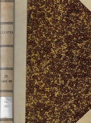 Bild des Verkufers fr Glotta Anno 1917-1918 Zeitschrift fur grieschische und lateinische sprache zum Verkauf von Biblioteca di Babele