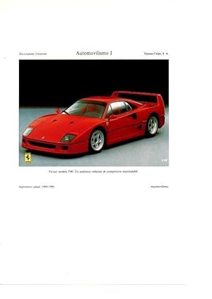 Seller image for LAMINA ESPASA 38634: Ferrari modelo F40 for sale by EL BOLETIN